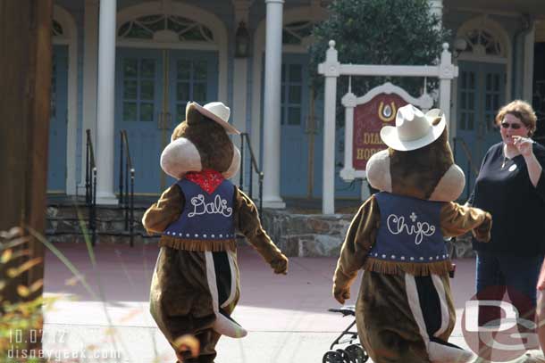 Chip and Dale heading backstage.