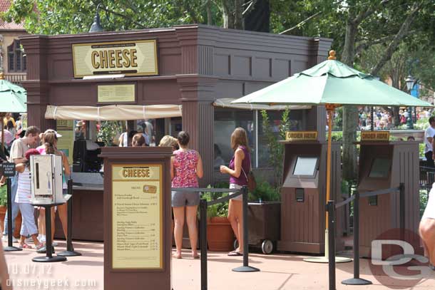 Made one last trip around World Showcase.  Think I forgot to point out the self service kiosks at the Cheese marketplace.