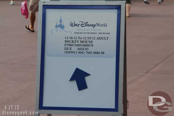 Large signs pointing resort guests and those with RFID annual passes to the new entrances.