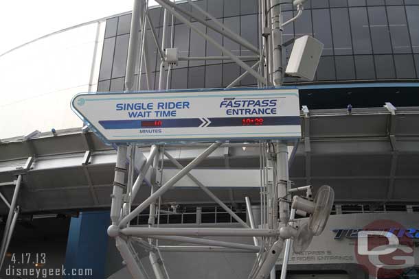That says 10 minutes for single rider.