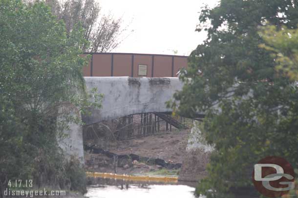 Under the bridge you can make out that they have cleared all the land and just left the training equipment for the Trek.