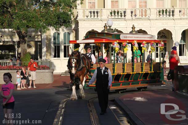 The horse drawn carriage coming out for the day.