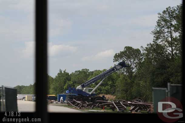 En Route to Downtown Disney you could see track for the Mine Coaster waiting to be installed at the old air strip which is the staging area.