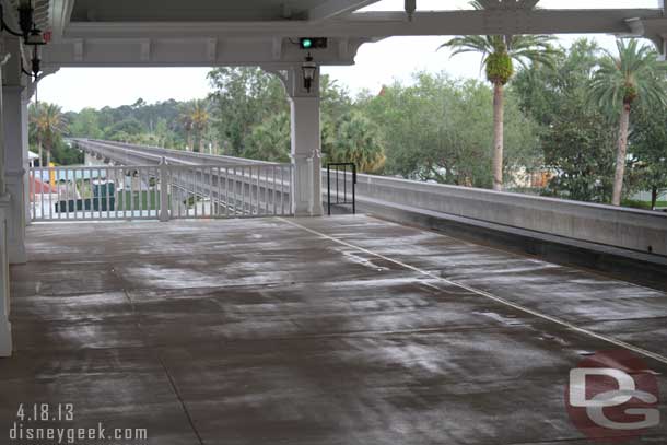 Out at the Monorail station noticed the gates/rails are gone from most of the platform.  This may have been this way last trip too, I cannot remember..