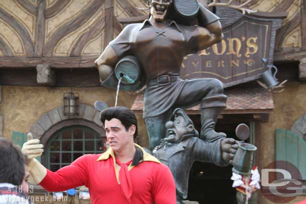 Gaston out for pictures near his Tavern.