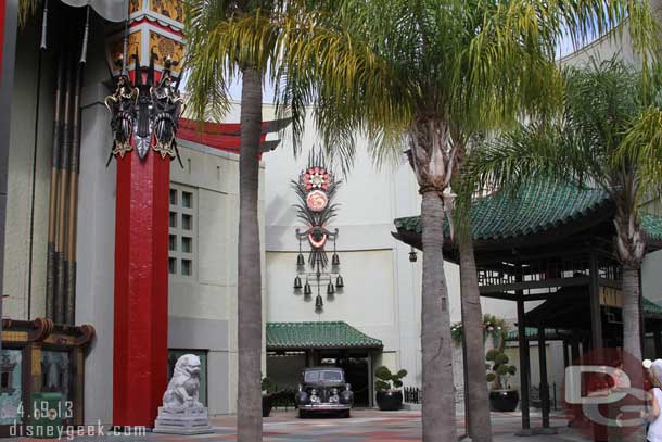 A picture showing where the car is in the courtyard that I showed earlier.  Also note the attraction was closed when we exited, not sure what happened, no indications to us onboard.