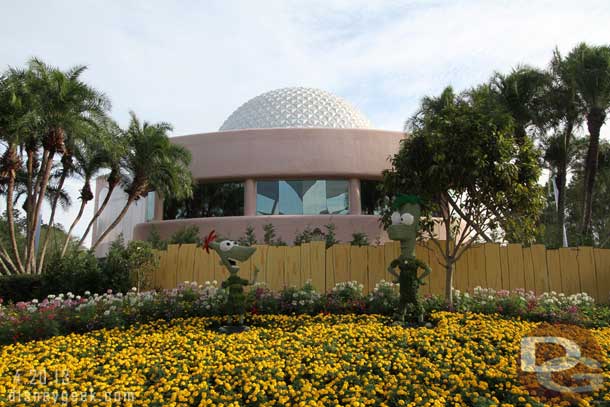 Phineas and Ferb on the backside of Spaceship Earth.