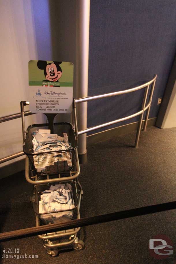Temporary RFID cards for those that did not have their own passes already (all Disney Resort guests have the new passes and those AP guests that did the exchange).