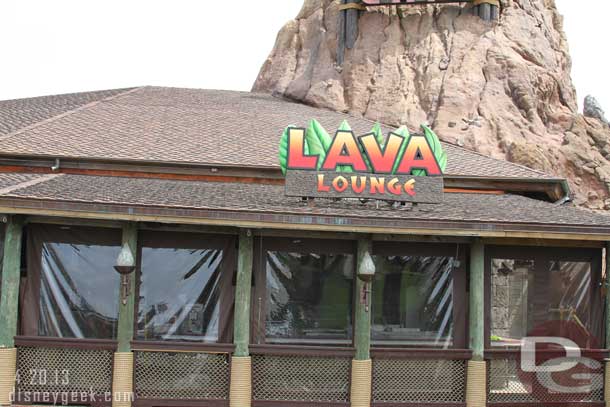 A closer look at the Lava Lounge.  Looks about ready to open.