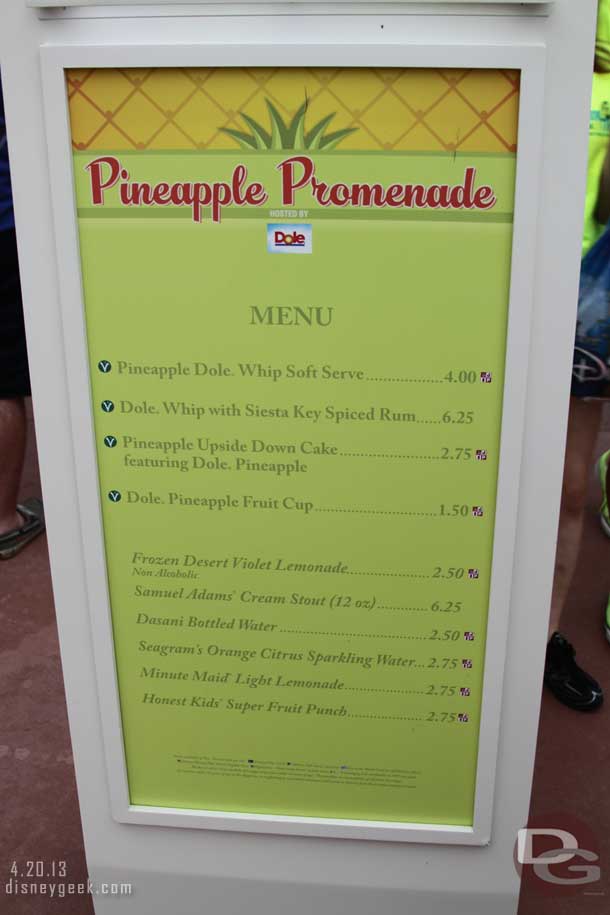 Featuring Dole Whips as well as Spiced Rum Dole Whips.