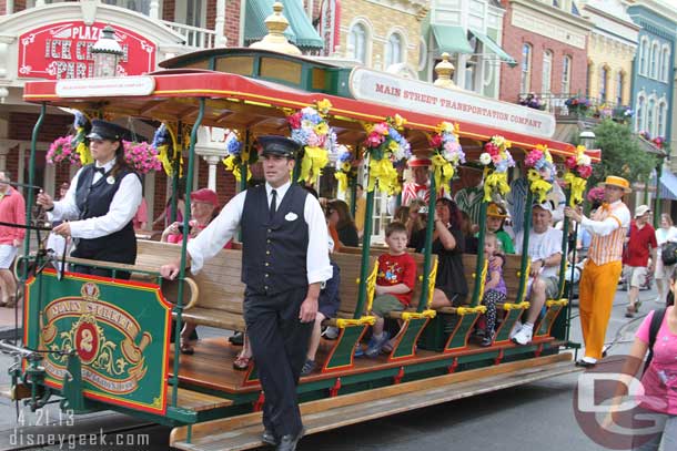 The Dapper Dans were hitching a ride on this trolley.