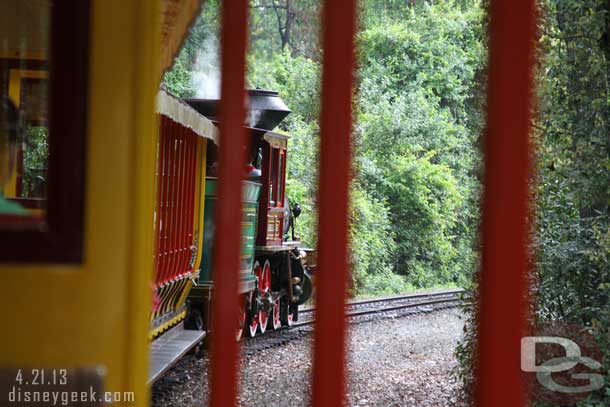 Heading into the wilderness aboard the railroad.