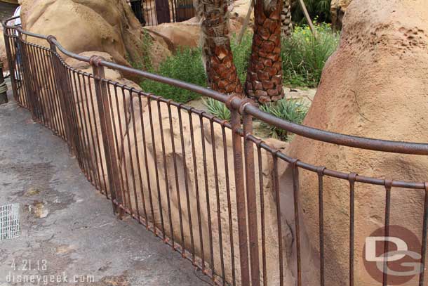 The rail by the Little Mermaid attraction.