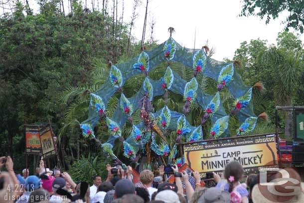 The ceremony started with a procession featuring banners and cast member representatives.