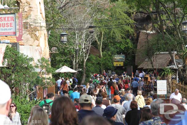 The crowd thinned going toward the Safari.