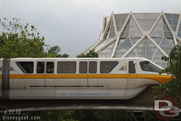 Monorail Yellow parked for a great photo op.