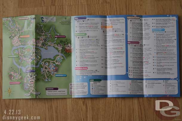 The other side had the current park map.