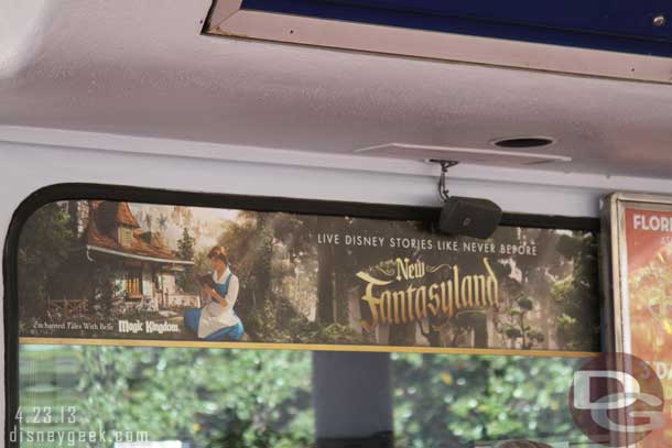 Do not think I mentioned it before.. but above all the ticket booths (all parks, this is Epcot) there are ads for the New Fantasyland.