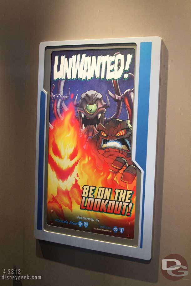 A cloer look at some of the posters in the queue.