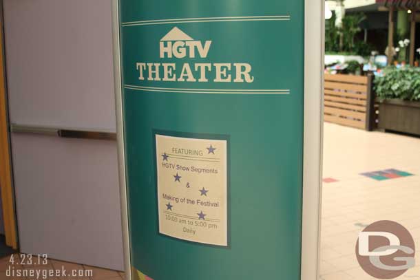 The Theater featured HGTV shows and Making of the Festival.
