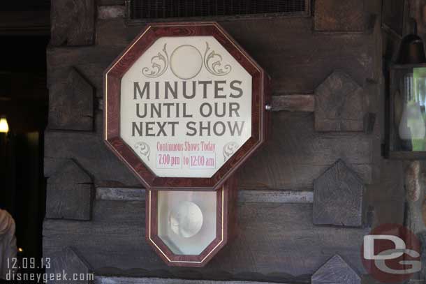 Oops someone did not change the times for the Country Bears..  it was about to open.. not at 7pm this evening like this says.