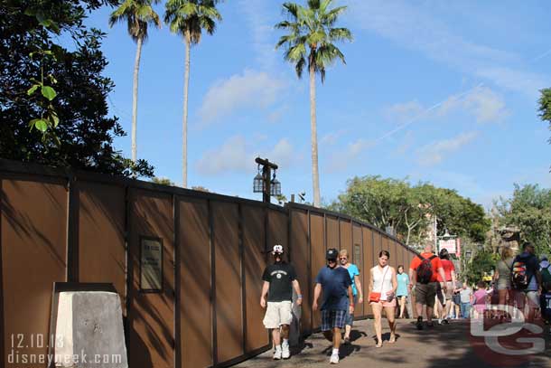 Approaching Africa you are still greeted with walls as they work on the new Festival of the Lion King theater. 