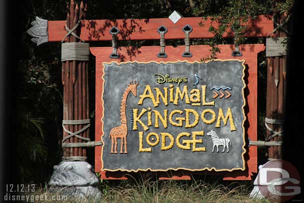 First resort to visit today, the Animal Kingdom Lodge