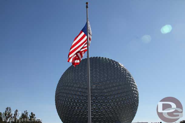 Made a brief walk past Epcot to board the monorail (took a bus to get there from the lodge).