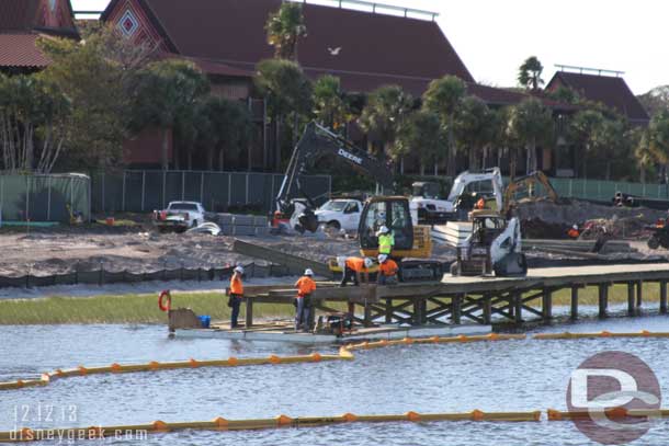 They were installing more of the boardwalk this afternoon.