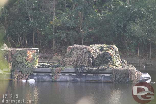 The equipment was still out in the lagoon.