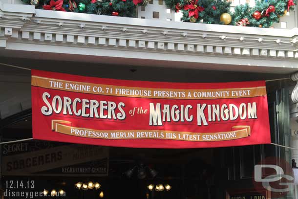 The Sorcerers of the Magic Kingdom banner looked really bright this morning.