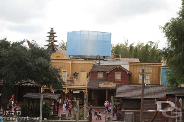 Some work on the rooftops of Frontierland/Adventureland.