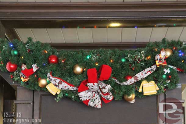 The Christmas decorations at the firehouse.