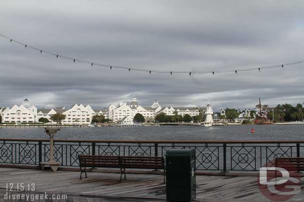 A look across the lake at the Yacht Club as I made my way to Epcot.