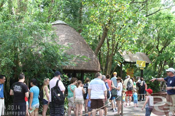 There was a long FastPass+ return line for the Safari.  the way the system is set up if a group in front has a problem everything backs up quickly on an attraction like Kilimanjaro.