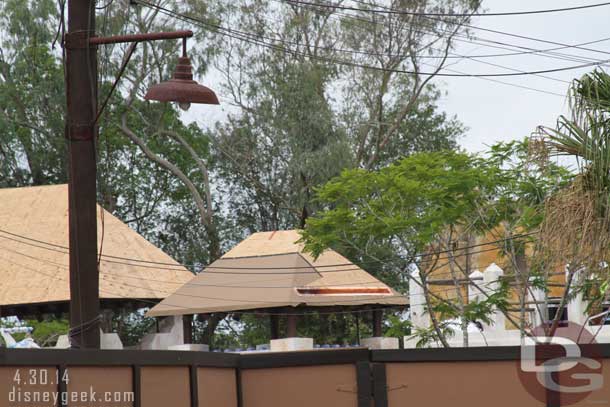 Roof work going on out by the theatre