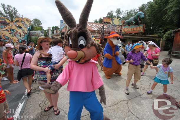 I walked right into the middle of the Dinoland Dance-A-Palooza.  Featuring the Song of the South gang (which seemed odd).