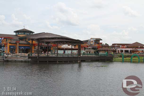 Looking across at the stage area and beyond it you can see the walls for the Starbucks under construction there.