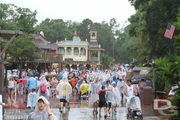 The rain did not really stop the crowd.