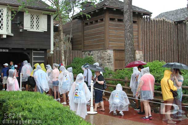 The line for the FastPass+ kiosk line