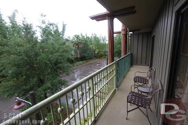 A look at our balcony.  All three of our rooms (the two bedrooms and living room) shared it.