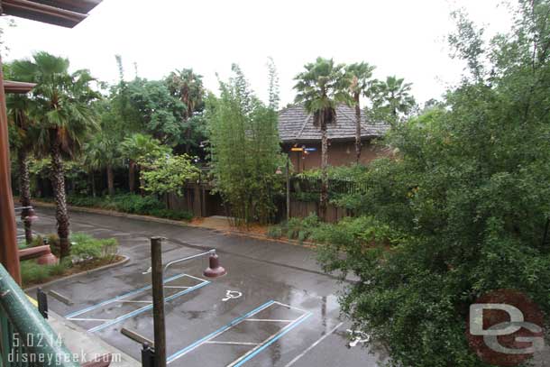 We had a standard view room.  Some parking and beyond it the pool/gym area.