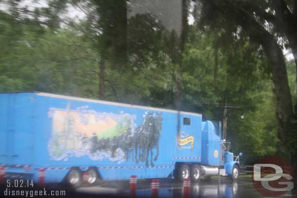 Arriving at Fort Wilderness a big rig for the ranch. (unfortunately thanks to the rain and bus this is my best picture).