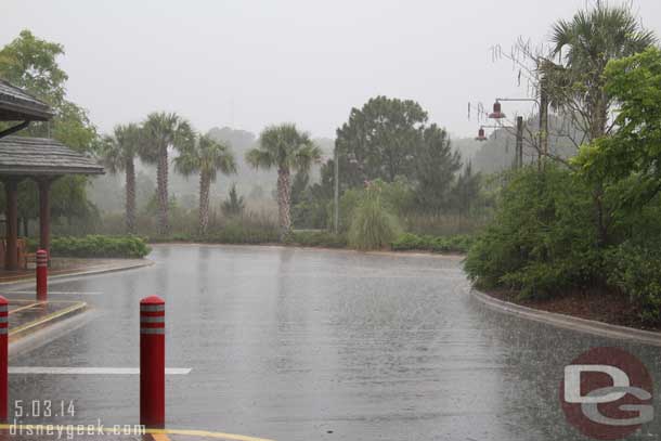 As I made my way to the bus stop the skies opened...  it was going to be a long/wet day.