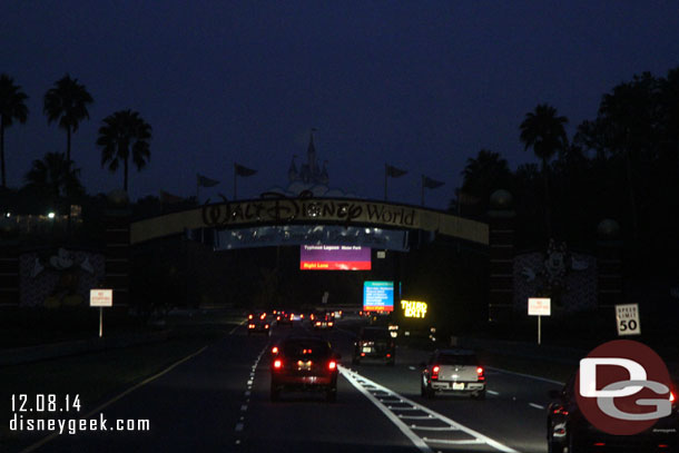 We arrived on Disney property before the sun rose though.