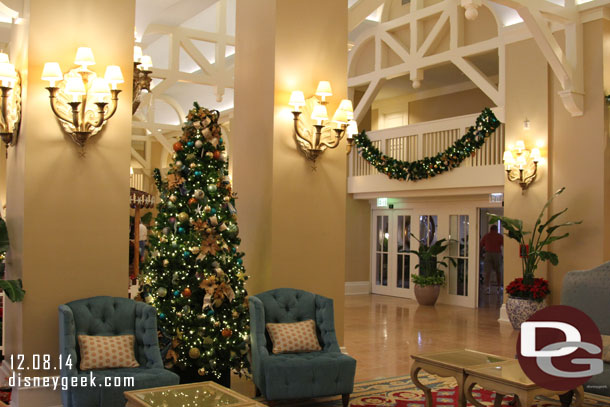 Walking back through the Beach Club Lobby.