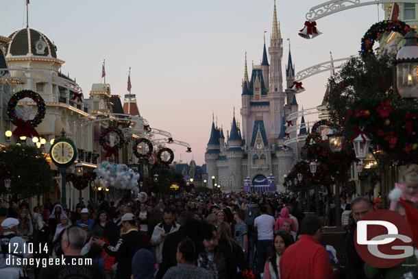 The street was fairly crowded.