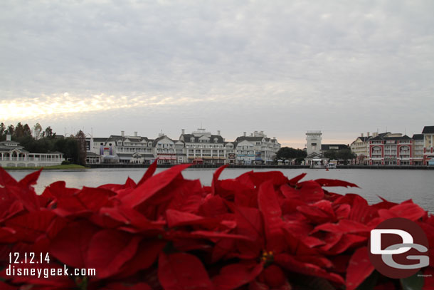 Looking across at the Boardwalk resort this morning.