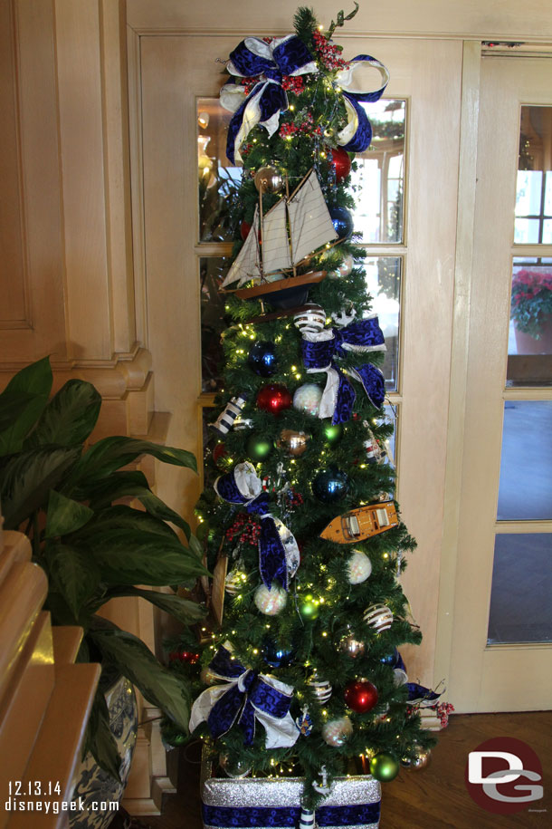 A small tree in the Yacht Club lobby.