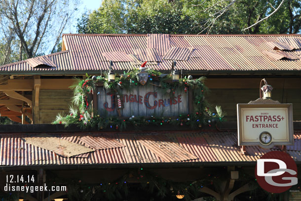 Paid a visit to the Jingle Cruise (it was a walk on).  Standby was faster than FastPass+ because you did not have to scan your band.